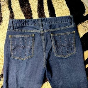 Tory Burch Super Skinny Jeans W/ Dark Blue Logo Stitch Size 29